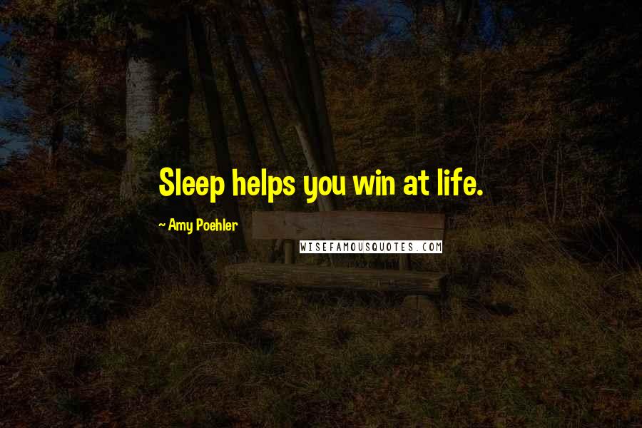 Amy Poehler Quotes: Sleep helps you win at life.