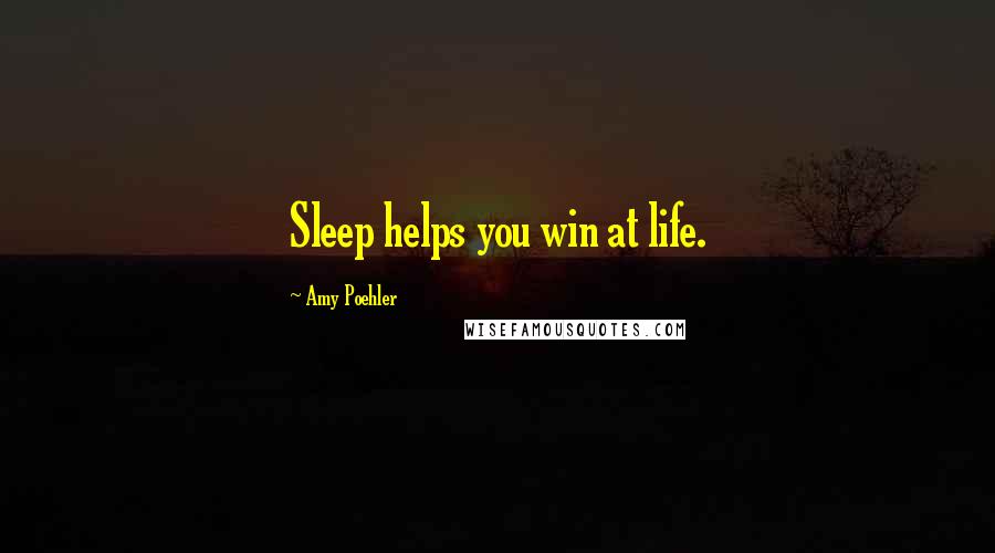 Amy Poehler Quotes: Sleep helps you win at life.