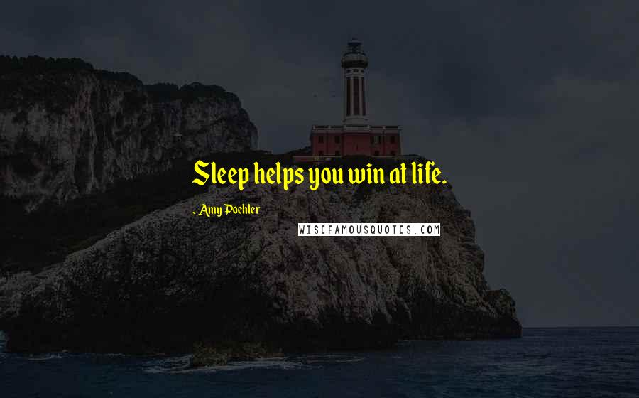 Amy Poehler Quotes: Sleep helps you win at life.