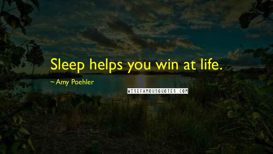Amy Poehler Quotes: Sleep helps you win at life.
