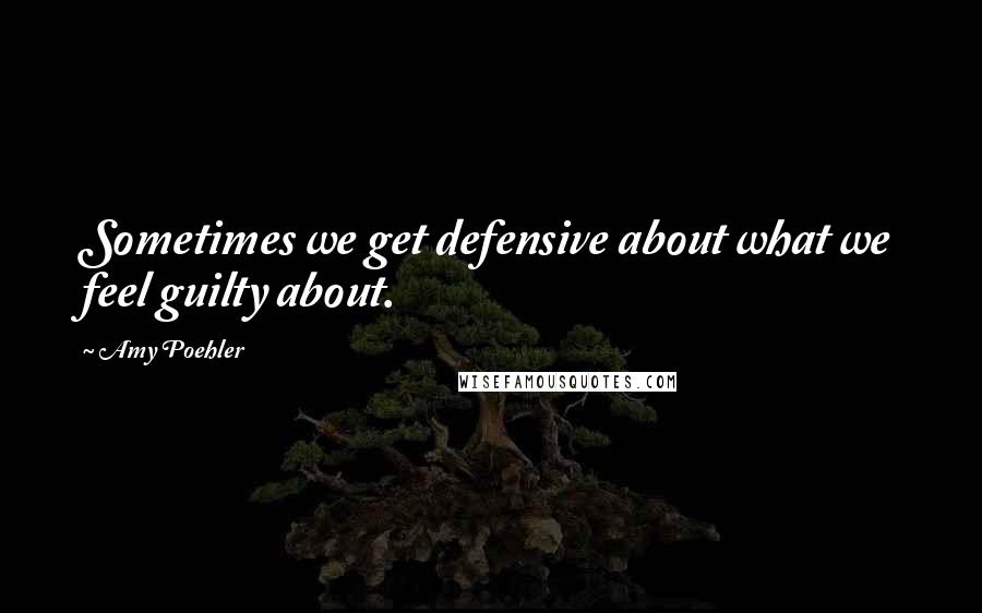 Amy Poehler Quotes: Sometimes we get defensive about what we feel guilty about.