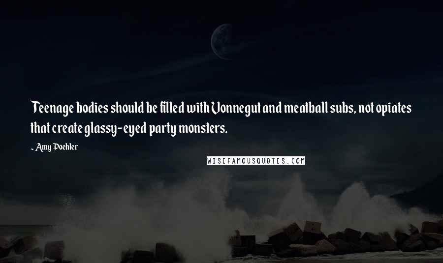 Amy Poehler Quotes: Teenage bodies should be filled with Vonnegut and meatball subs, not opiates that create glassy-eyed party monsters.