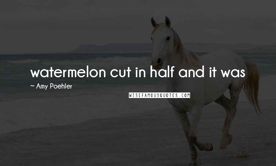Amy Poehler Quotes: watermelon cut in half and it was