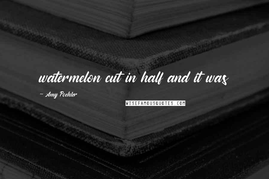 Amy Poehler Quotes: watermelon cut in half and it was