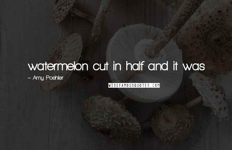 Amy Poehler Quotes: watermelon cut in half and it was