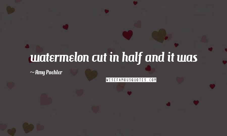 Amy Poehler Quotes: watermelon cut in half and it was