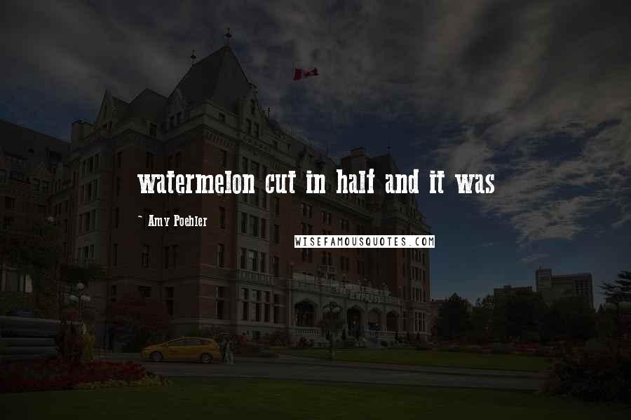 Amy Poehler Quotes: watermelon cut in half and it was