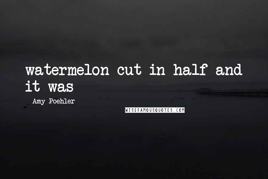 Amy Poehler Quotes: watermelon cut in half and it was