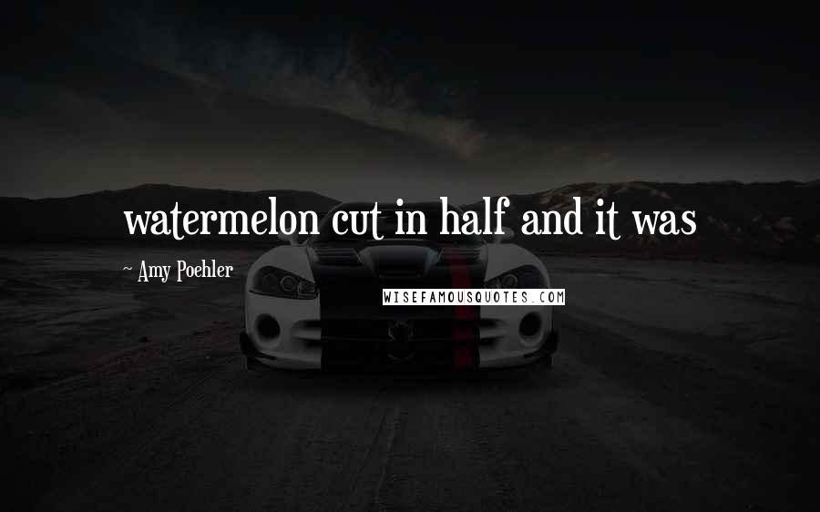 Amy Poehler Quotes: watermelon cut in half and it was