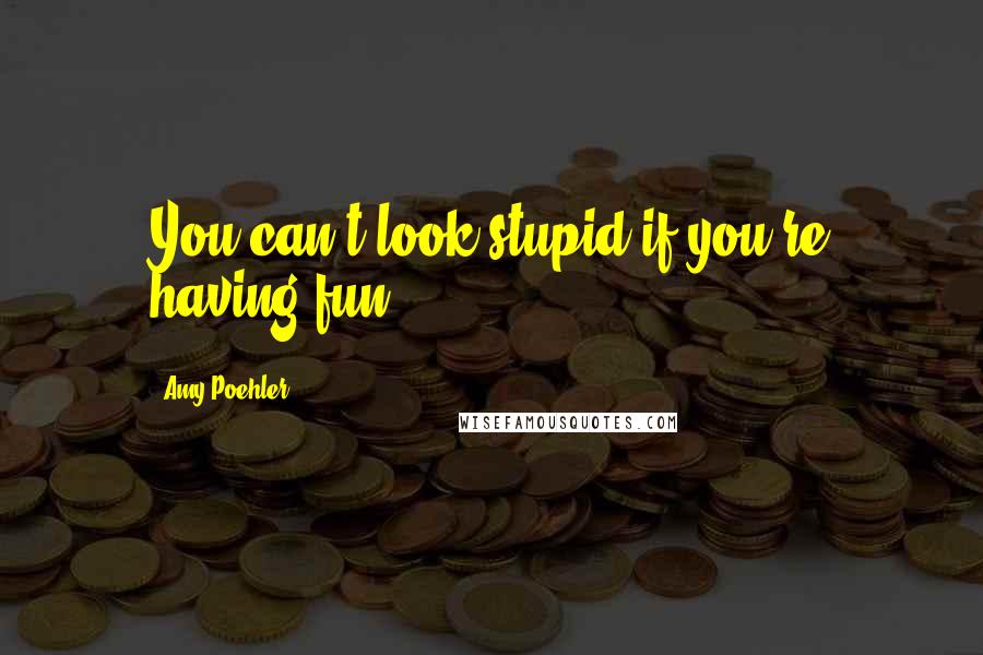 Amy Poehler Quotes: You can't look stupid if you're having fun.