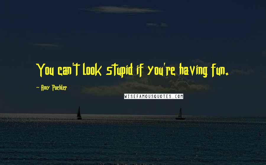 Amy Poehler Quotes: You can't look stupid if you're having fun.