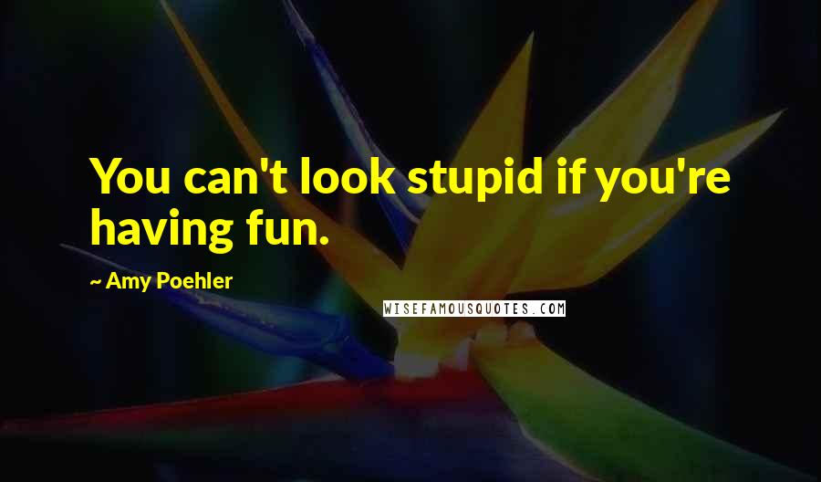 Amy Poehler Quotes: You can't look stupid if you're having fun.