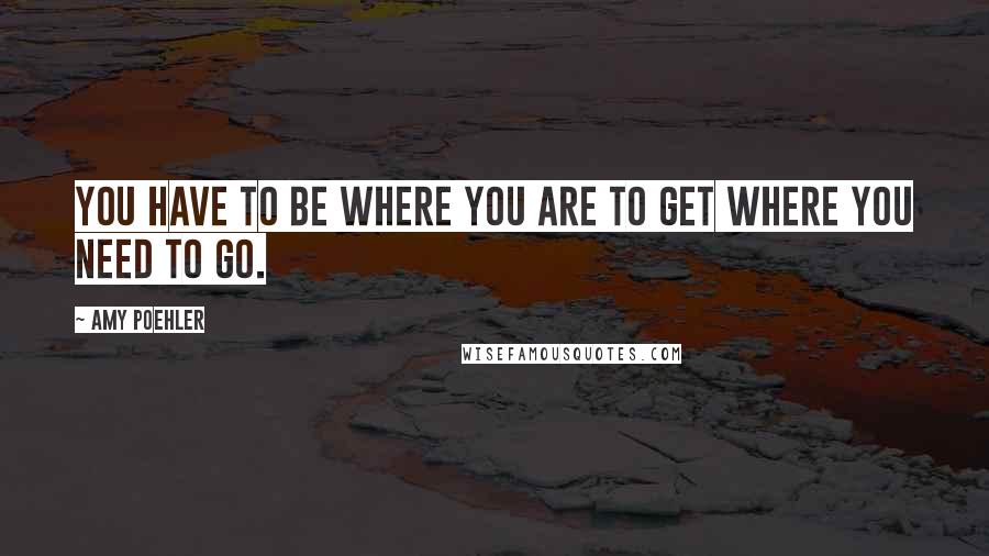 Amy Poehler Quotes: You have to be where you are to get where you need to go.