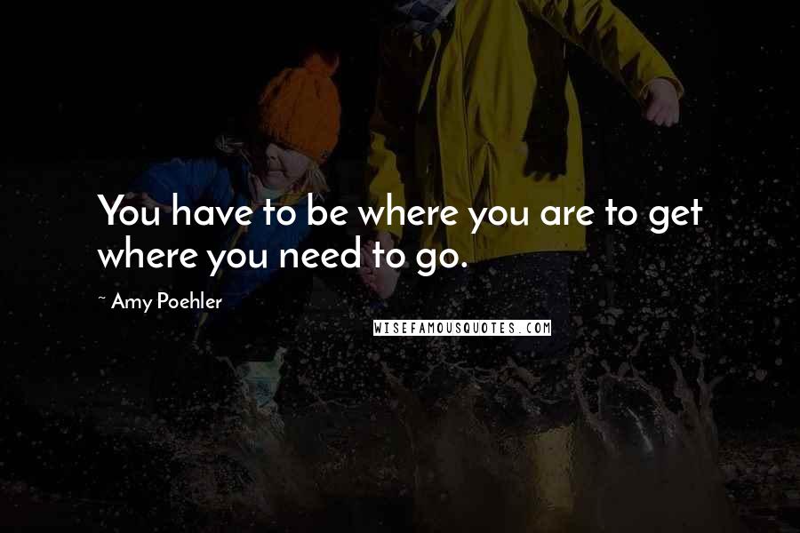 Amy Poehler Quotes: You have to be where you are to get where you need to go.