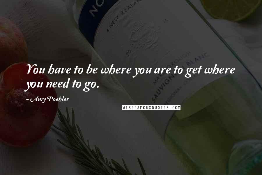 Amy Poehler Quotes: You have to be where you are to get where you need to go.