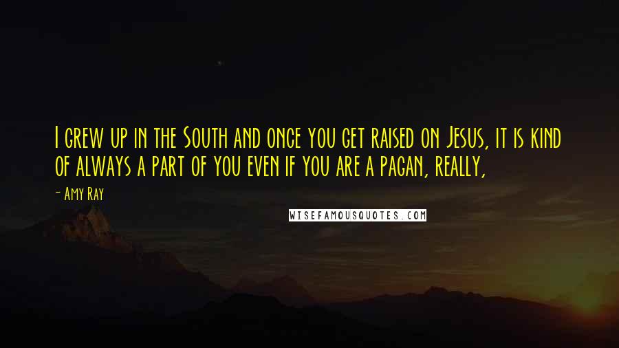 Amy Ray Quotes: I grew up in the South and once you get raised on Jesus, it is kind of always a part of you even if you are a pagan, really,