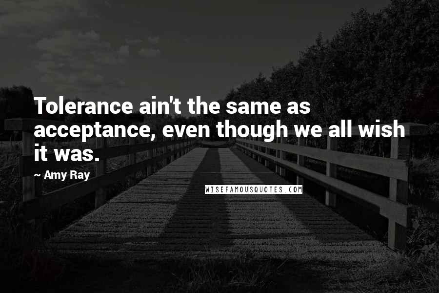 Amy Ray Quotes: Tolerance ain't the same as acceptance, even though we all wish it was.