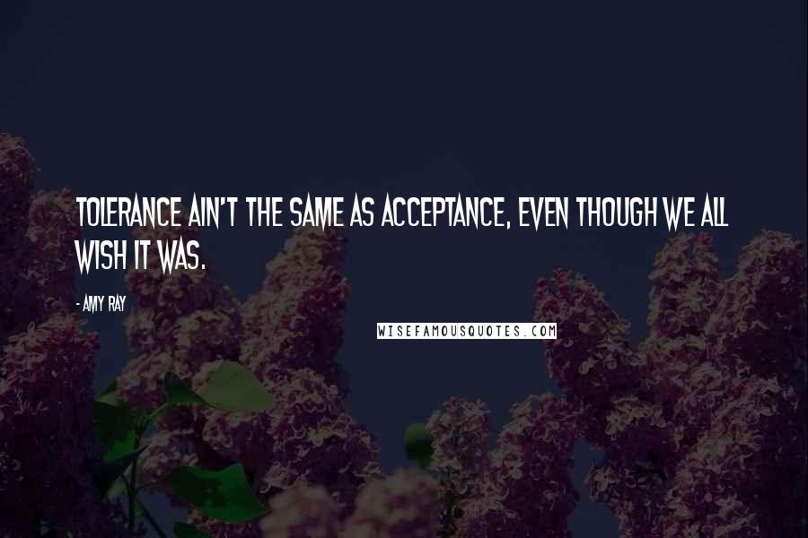 Amy Ray Quotes: Tolerance ain't the same as acceptance, even though we all wish it was.