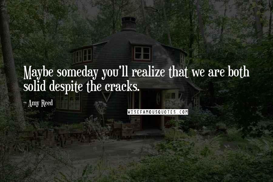 Amy Reed Quotes: Maybe someday you'll realize that we are both solid despite the cracks.