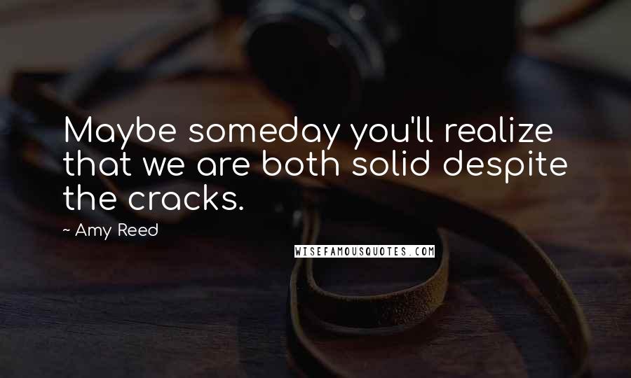 Amy Reed Quotes: Maybe someday you'll realize that we are both solid despite the cracks.