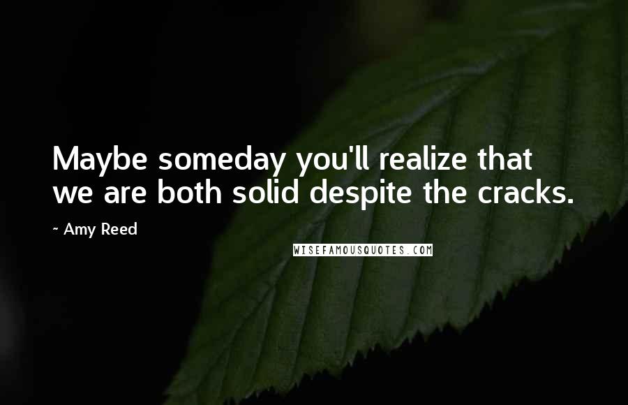 Amy Reed Quotes: Maybe someday you'll realize that we are both solid despite the cracks.