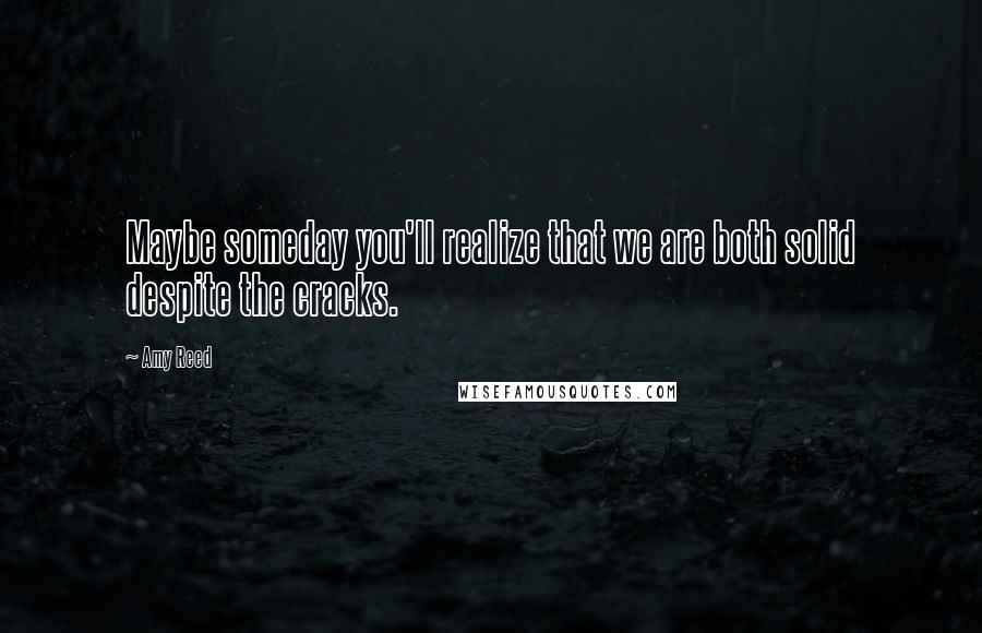 Amy Reed Quotes: Maybe someday you'll realize that we are both solid despite the cracks.