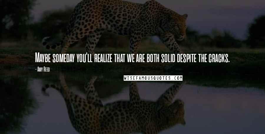 Amy Reed Quotes: Maybe someday you'll realize that we are both solid despite the cracks.