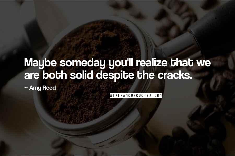 Amy Reed Quotes: Maybe someday you'll realize that we are both solid despite the cracks.