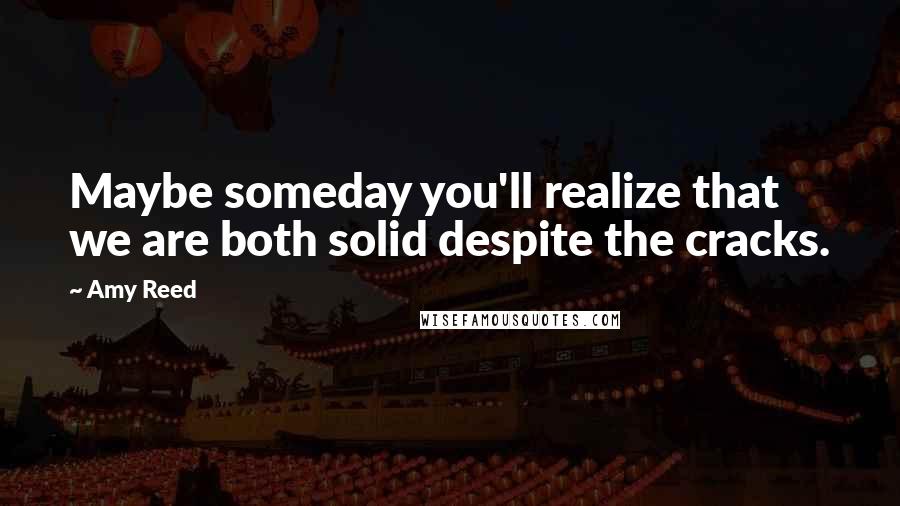 Amy Reed Quotes: Maybe someday you'll realize that we are both solid despite the cracks.