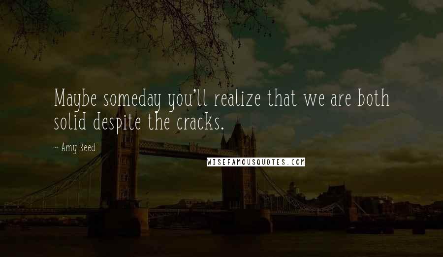 Amy Reed Quotes: Maybe someday you'll realize that we are both solid despite the cracks.