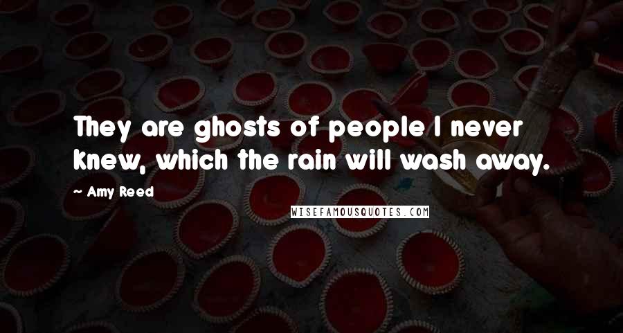 Amy Reed Quotes: They are ghosts of people I never knew, which the rain will wash away.