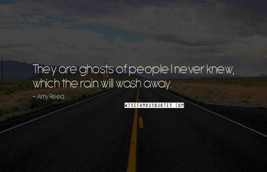 Amy Reed Quotes: They are ghosts of people I never knew, which the rain will wash away.