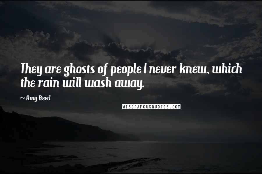 Amy Reed Quotes: They are ghosts of people I never knew, which the rain will wash away.