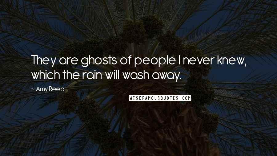 Amy Reed Quotes: They are ghosts of people I never knew, which the rain will wash away.