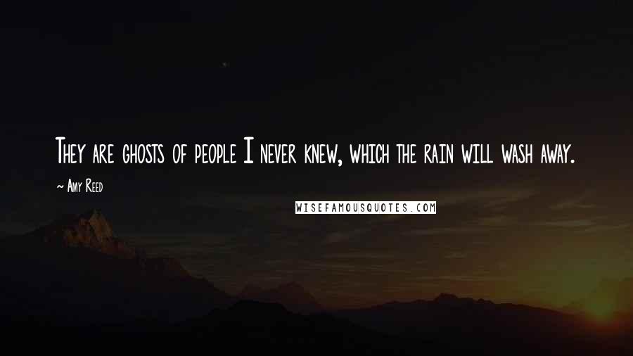 Amy Reed Quotes: They are ghosts of people I never knew, which the rain will wash away.