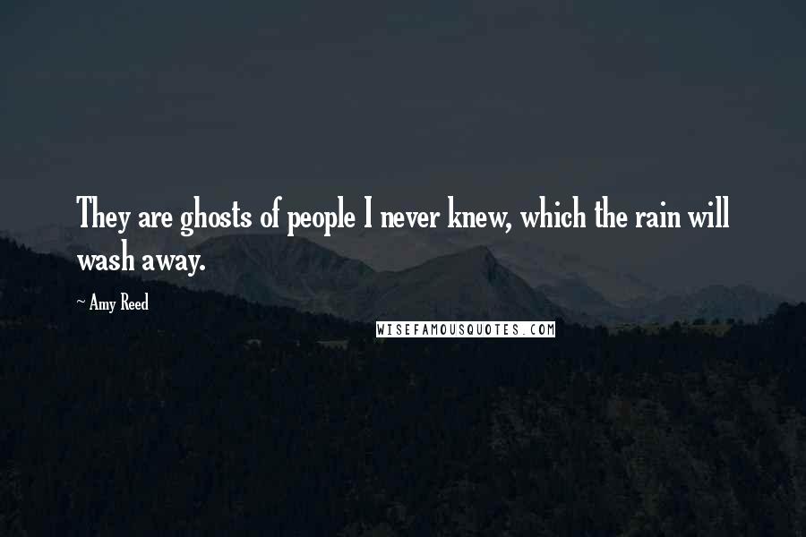 Amy Reed Quotes: They are ghosts of people I never knew, which the rain will wash away.