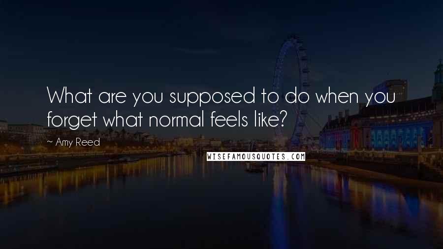 Amy Reed Quotes: What are you supposed to do when you forget what normal feels like?