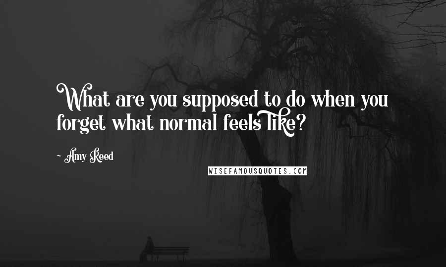 Amy Reed Quotes: What are you supposed to do when you forget what normal feels like?