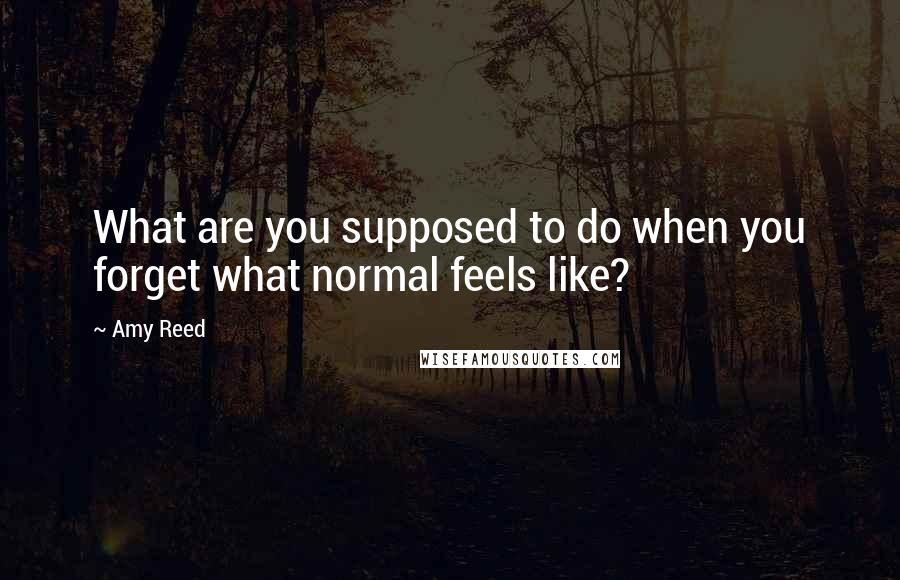 Amy Reed Quotes: What are you supposed to do when you forget what normal feels like?