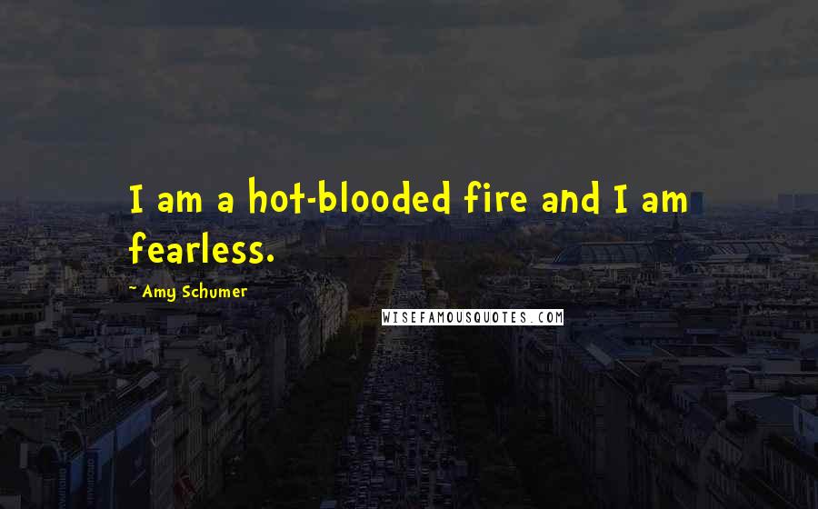 Amy Schumer Quotes: I am a hot-blooded fire and I am fearless.