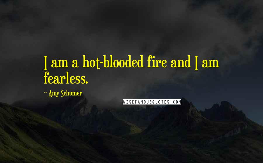 Amy Schumer Quotes: I am a hot-blooded fire and I am fearless.