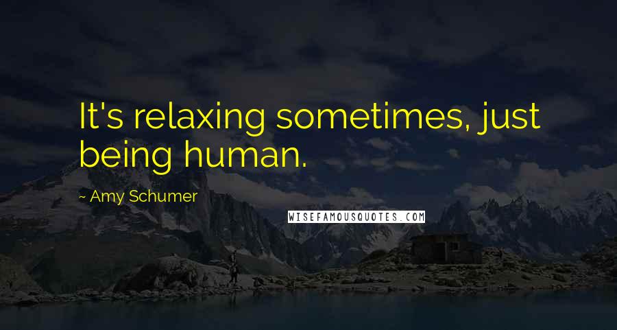 Amy Schumer Quotes: It's relaxing sometimes, just being human.