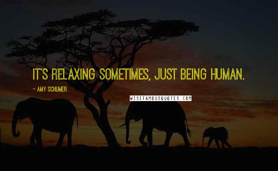 Amy Schumer Quotes: It's relaxing sometimes, just being human.