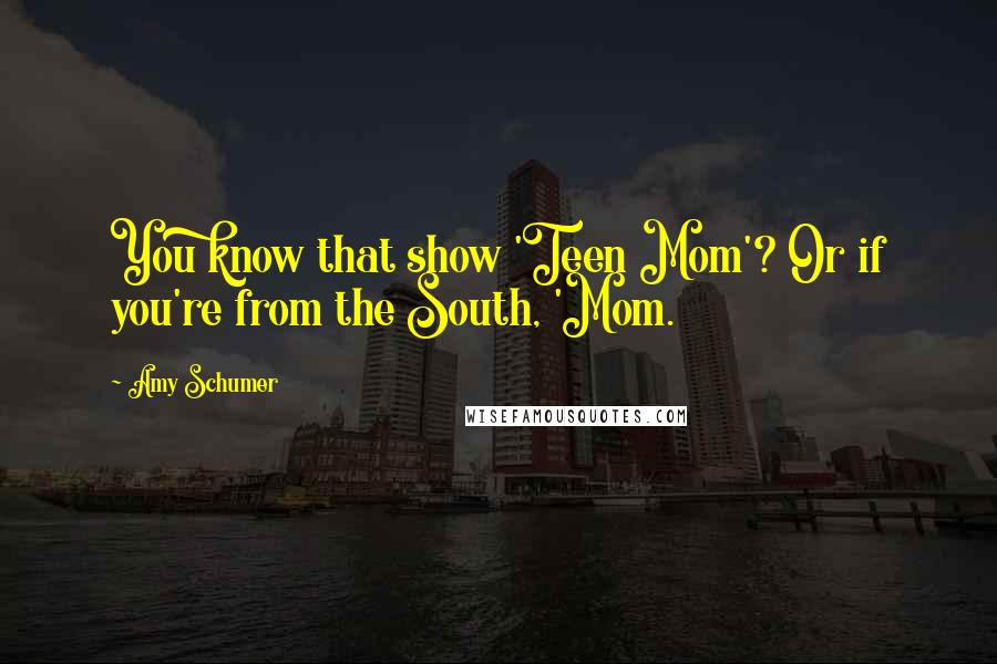 Amy Schumer Quotes: You know that show 'Teen Mom'? Or if you're from the South, 'Mom.
