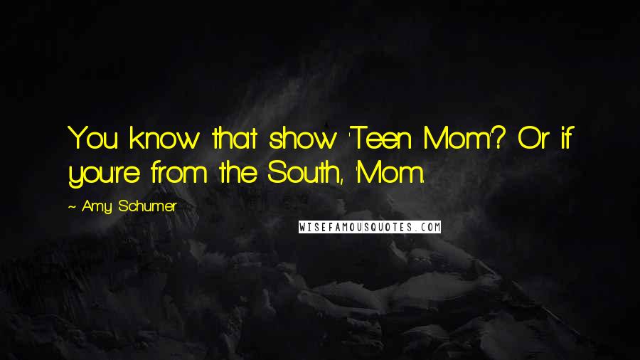 Amy Schumer Quotes: You know that show 'Teen Mom'? Or if you're from the South, 'Mom.