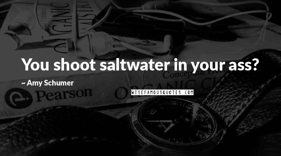 Amy Schumer Quotes: You shoot saltwater in your ass?