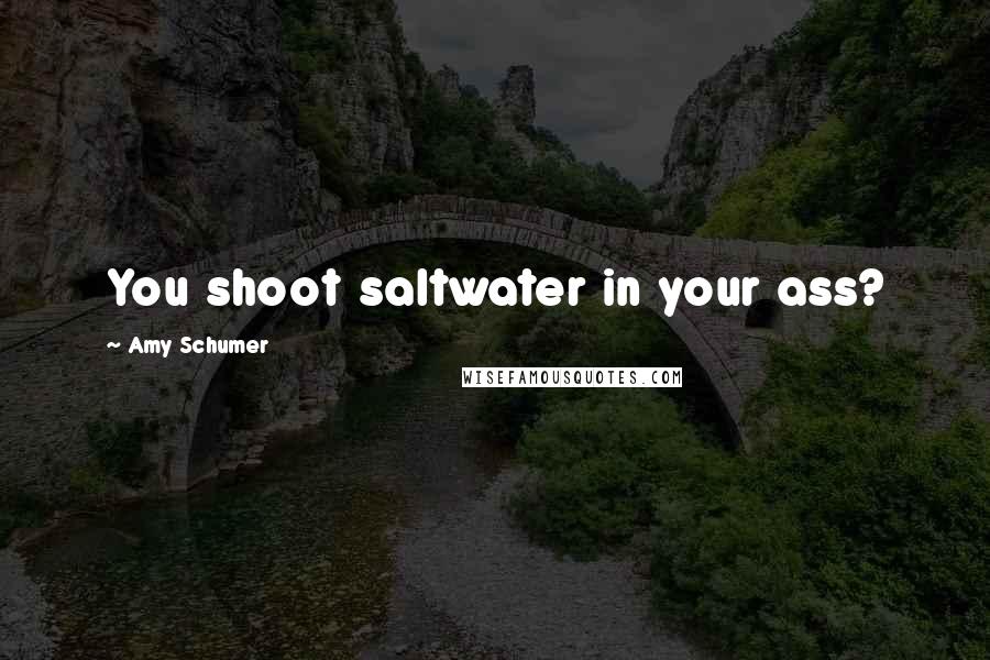 Amy Schumer Quotes: You shoot saltwater in your ass?