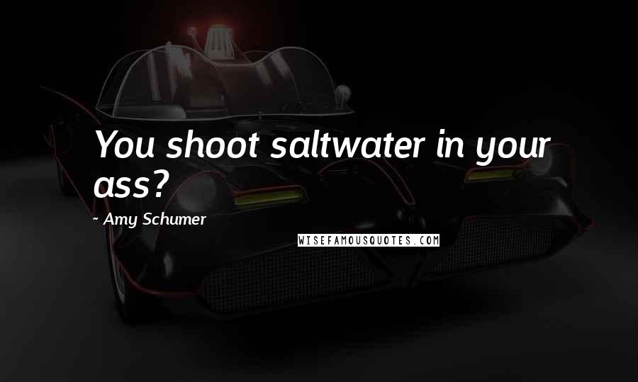 Amy Schumer Quotes: You shoot saltwater in your ass?