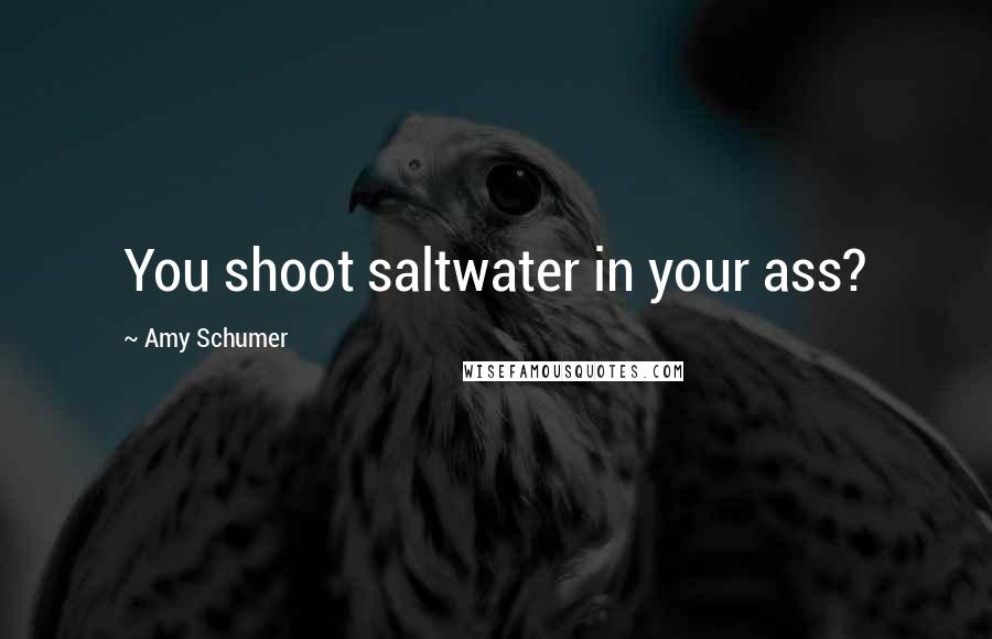 Amy Schumer Quotes: You shoot saltwater in your ass?