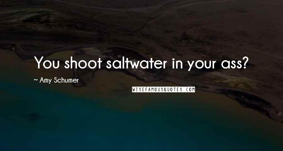 Amy Schumer Quotes: You shoot saltwater in your ass?